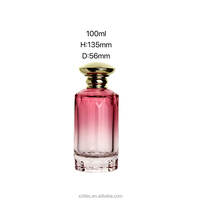Flacon de parfum en verre transparent cylindrique de luxe, logo personnalisé, bouchon personnalisé et emballage personnalisé, rechargeable, unisexe