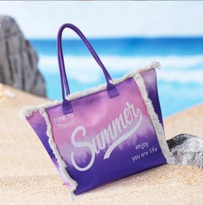 Sac de plage d'été imperméable en PU avec fermeture éclair, poignée souple, capacité de 20 L, style mignon - Product Image 2