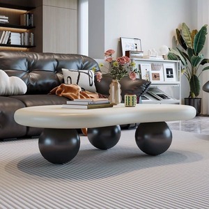 Nouvelle table basse en crème style nuage français, table basse irrégulière de luxe léger, table de salon moderne et simple pour petits appartements - Product Image 2