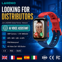 Montre connectée pour enfants LAGENIO Wholesale K9 AI avec écran AMOLED de 1,78 pouce, appels vidéo, SOS, GPS, LBS, suivi WIFI, IP68, SOS, carte SIM 4G