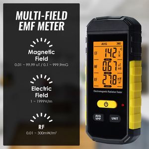 Detector de Radiación EF/MF Profesional 3 en 1 con Rango de 1~1999V/m EF y 0.01~99.99uT MF, Alarma de Luz y Sonido para Uso Eléctrico - Product Image 4