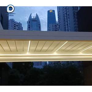 Pérgola de Aluminio de Lujo con Techo de Láminas, Eléctrica, Impermeable y Resistente al Viento - Product Image 3