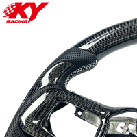 Volante Deportivo de Carreras Personalizado en Fibra de Carbono y Cuero Negro para Ford Mustang S650 GT350 500 Shelby 2024-2026