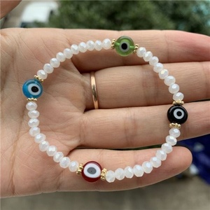 Bracelet Perlé Élégant Unisexe Classique Simple avec Cristaux et Yeux Maléfiques, Idéal pour Anniversaire - Meilleur Prix de Gros - Product Image 2