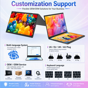 Nouvel ordinateur portable à double écran N100 14+14 pouces tactile en métal 1920x1200 anglais 16 Go de RAM 512 Go de SSD 2 en 1 pliable 11 UK Hfbook14/n100-907 - Product Image 4