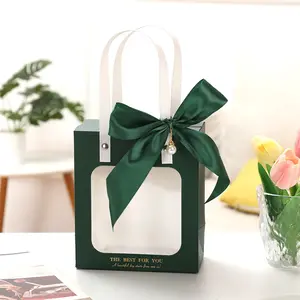 CSMD中国制造商赠送纸包装零售透明窗婚礼礼品创意绿色促销袋