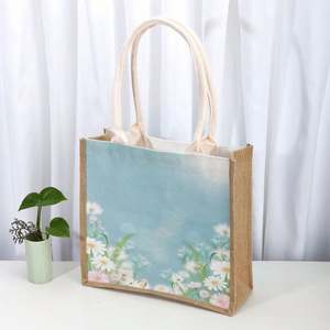 Bolsa de Compras de Yute con Cierre y Logotipo, de Cáñamo y Algodón Orgánico, Gran Capacidad, Color Negro - Product Image 3