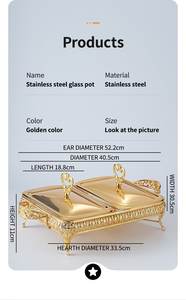 Best Verkopende Midden-Oosten Europa En Amerika Buffet Gouden Maaltijd Kachel Hotel Alcohol Warmer Restaurant Food Warmer Tray Roestvrij - Product Image 4