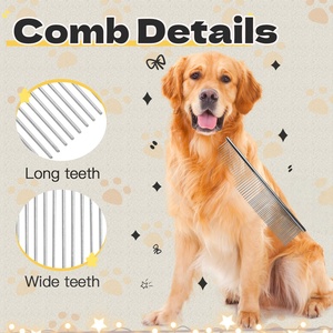 Hot Sale Silver Metal Double Side Pet <b>Comb</b> Stainless Steel for Dog and Cat <b>Flea</b> <b>Comb</b> Brush Pet Grooming <b>Comb</b> - Product Image 3