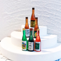 Xiaomiwu juego de comida en miniatura modelo de escena casa de muñecas accesorios simulación mini botella de vino conjunto de 6 piezas D159