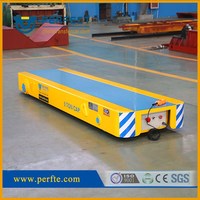 Chariot de transfert électrique motorisé sur rail basse tension, robuste, sur mesure pour atelier sidérurgique
