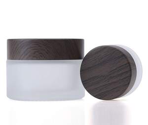 En Existencia, Venta al por Mayor, Frascos de Crema Facial Negros Mate de 5/10/15/20/30/50G, Frascos de Vidrio de 1, 2 y 4 Onzas con Tapa de Plástico con Aspecto de Madera - Product Image 5