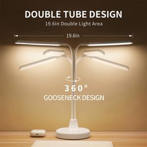 Lampe de bureau à LED avec chargeur sans fil Lampe de table à col de cygne réglable Lampe de nuit à commande tactile Double zone lumineuse pour bureau à domicile - Product Image 5