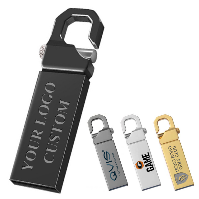 Wholesale Custom Logo Laser Engraved 32Gb Usb Flash Drive 64Gb Retractable Metal Memory Usb 3.0 Flash Drive for Corporate Gift