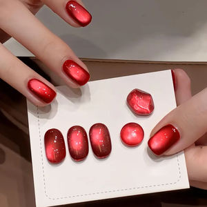 BORN PRETTY Esmalte de Uñas Magnético Rojo Ojo de Gato 10ml con Cuentas de Cristal Brillantes, Barniz UV LED Removible para Salón, Uñas Rojas Cristalinas - Product Image 2