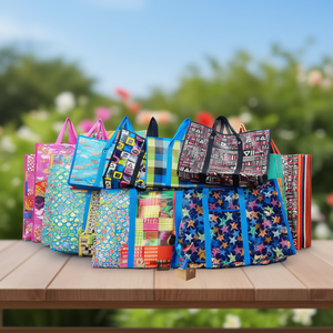Bolsa Tote Cuadrada de Tela No Tejida 60x45x20cm Colores Variados Impresión Serigráfica 175g Paquete de 10 Unidades Uso Promocional - Product Image 1