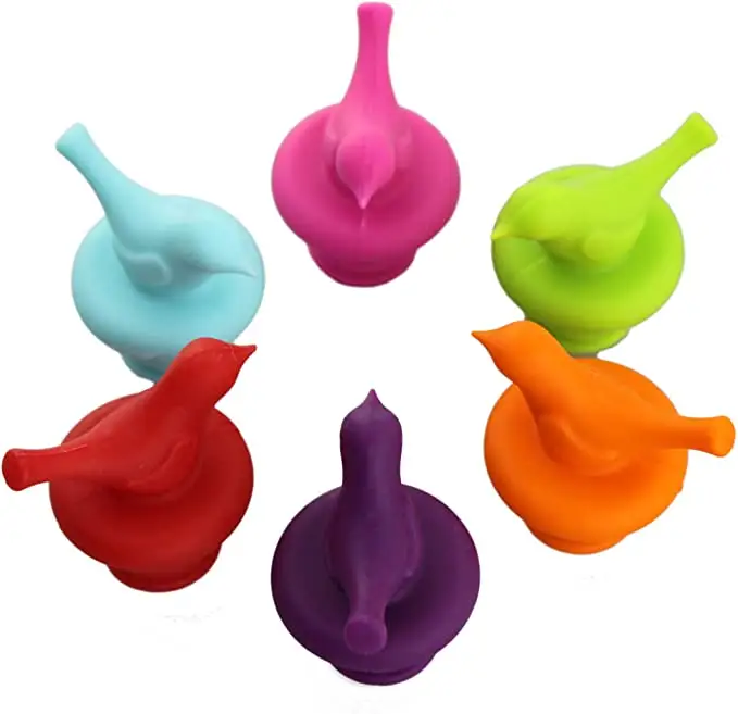 Cute Animal Shape Silicone Screw Wine Bottle Stopper Bird Seal Stoppers