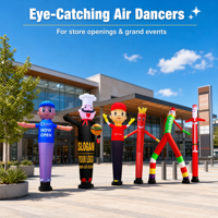 Danseur gonflable promotionnel NOCO avec logo personnalisé et souffleur pour événements commerciaux en plein air