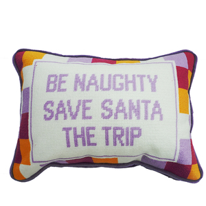 SHN038 BE Naughty Save Santy The Trip bordado funda de cojín hogar decorativo personalización lujo bordado almohada - Product Image 1