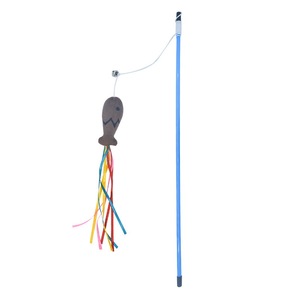 Peluche interactivo <span class=keywords><strong>Catnip</strong></span> <span class=keywords><strong>Fish</strong></span> Ejercicio Caña de pescar Juguete para gatos con plumas Teaser para mascotas - Product Image 6