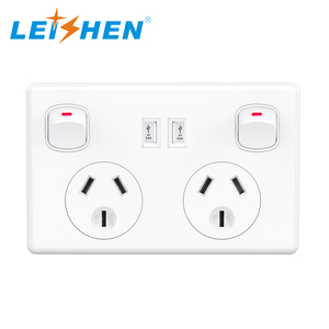 Leishen nhà máy 2 Gang công tắc đèn PC chống cháy Bảng điều chỉnh nút chuyển đổi nhà USB tường chuyển đổi ổ cắm cho Úc New Zeal - Product Image 4