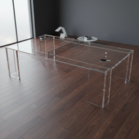 Bureau multifonctionnel moderne tout en acrylique, détachable, multifonctionnel, table à manger, table de ping-pong, meubles de maison