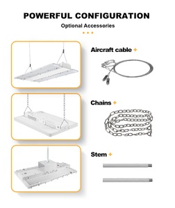 <span class=keywords><strong>Luminaire</strong></span> linéaire LED suspendu industriel super lumineux, connectable, conforme UL, 250 W, 65 000 lm, 120-277 V, pour atelier, garage, entrepôt - Product Image 4