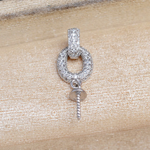 Colgante de Plata S925 con Base Vacía para Perla de 8-11 mm, Base Vacía para Colgante, Accesorio de Bricolaje, Fornituras de Joyería de Aleación, Bolsa de Empaque 5820 - Product Image 4