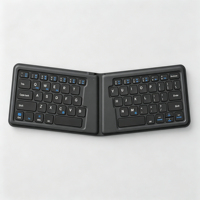 Teclado Inalámbrico Ergonómico, Delgado y Plegable, Tipo Tijera, Portátil, para Tablet, Smartphone, Laptop, Computadora de Escritorio, PC