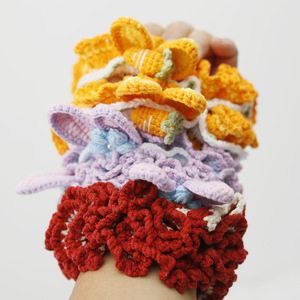 Bandeau doux et élégant tissé à la main, accessoire en laine crocheté fait main par <span class=keywords><strong>maman</strong></span>, artisanat textile <span class=keywords><strong>pour</strong></span> filles - Product Image 4