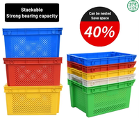 Panier en plastique pour fruits et légumes frais, caisse en plastique maillée pour ferme, boîte de rangement, bac de manutention, panier empilable et emboîtable, fabricant