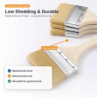 Pinceaux en poils de porc en gros, pinceaux multi-usages à manche en bois pour la décoration intérieure, le teinture, le vernis, la colle et le nettoyage
