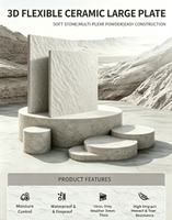 Revestimiento de Piedra Artificial de PU 3D, Revestimiento de Piedra Oscura Arquitectónica, Revestimiento Ligero y Flexible para Interiores de Lujo y Estilo Wabi Sabi