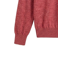 Pull d'hiver pour homme personnalisé OEM, col montant zippé, anti-plis, en maille fine mélangée rouge rosé, manches longues, style luxe discret