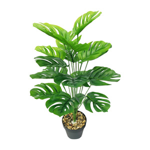 Grandes plantes artificielles de style nordique en pot, palmier vert, bambou à feuilles de tortue, décoration intérieure, décoration d'hôtel, en soie - Product Image 1