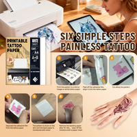 Papel de Transferencia para Tatuajes Imprimible para Impresora de Inyección de Tinta, Revestimiento Suave, Hojas Temporales para Arte Corporal, Perfecto para Eventos, Manualidades Infantiles