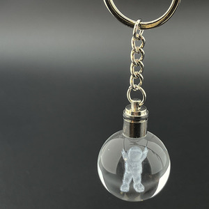 Sphère en verre cristal K9 de 30 mm, gravure laser interne personnalisée, lampe torche LED, porte-clés - Product Image 2
