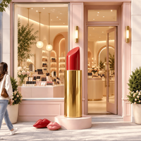 Sculpture moderne géante en fibre de verre en forme de bouteille de parfum fondante avec effet de liquide coulant pour boutique de cosmétiques et rue commerçante