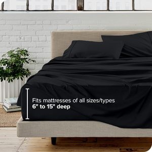 OEM tùy chỉnh tấm ga trải giường Bộ <span class=keywords><strong>Polyester</strong></span> Nữ Hoàng Sheets Set túi sâu 4 Mảnh bộ đồ giường đặt cho khách sạn - Product Image 4