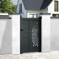 Portail de villa en alliage d'aluminium, style chinois moderne et minimaliste, entrée principale extérieure, design en aluminium forgé, style rural