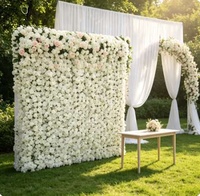 Boules de fleurs artificielles en soie blanches en gros pour décorations murales florales, centres de table, mariages, douches nuptiales, anniversaires JD