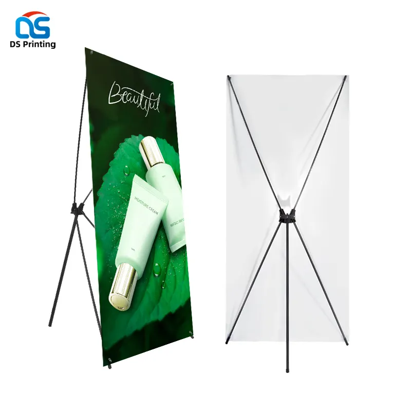 Fabriek Custom Hoge Kwaliteit Korea Flex Tentoonstelling Stijl Verstelbare Metalen X Banner Stand L Banner 100X200 Deurframe X Banner