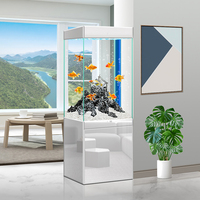 Aquarium mural carré HD de haute qualité pour poissons rouges, idéal pour salon et usage domestique, avec filtre arrière écologique, design sur pied