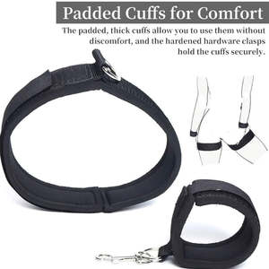 Juego <span class=keywords><strong>de</strong></span> esposas para muñecas y muslos para bondage sexual, restricciones BDSM, juguetes sexuales para mujeres con correas ajustables para las piernas, esposas para <span class=keywords><strong>parejas</strong></span> principiantes - Product Image 2