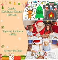 Póster para Colorear Navideño Personalizado, Dibujo DIY de Navidad, Lienzo en Blanco para Colorear, Decoración para Eventos Escolares, Fiestas, Mantel