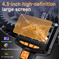 Endoscope Industriel Portable de 4,3 Pouces avec Câble Semi-Rigide de 16,4 Pieds, Caméra d'Inspection HD Boroscope avec LED IP67 pour Automobile/Tuyauterie