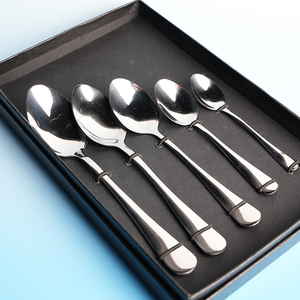 Juego de cubiertos de plata con cucharas de cena y postre de acero inoxidable en stock de fábrica al por mayor - Product Image 1