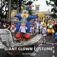 Costume de clown gonflable de 3/3,5 m de haut, costume de personnage de dessin animé, décoration essentielle pour Halloween, carnaval, défilé et festival