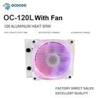Radiateur en aluminium OCOCOO OC-120L 120 mm avec ventilateur ARGB, échangeur de chaleur à eau à conception intégrée G1/4 pour serveur SFF, laser médical