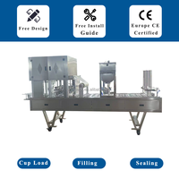 Machine automatique de remplissage et de scellage de liquides pour la production industrielle de boissons, lait, eau pure, jus, avec pompe et moteur, type gobelet